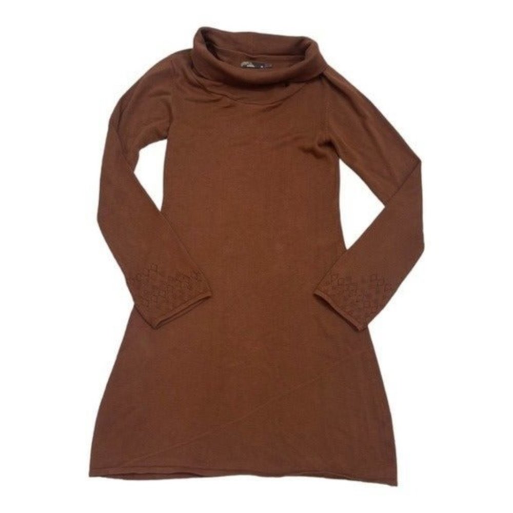 Prana Chestnut Cowl Neck Sweater Dress